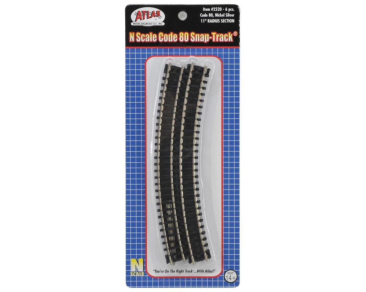 Atlas Railroad N-Gauge Code 80 Snap-Track 11" Radius Curve 4 Atlas Railroad N-Gauge Code 80 Snap-Track 11" Radius Curve - Image 2
