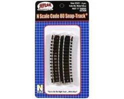 Atlas Railroad N Code 80 11" Radius 1/2 Curve (6)