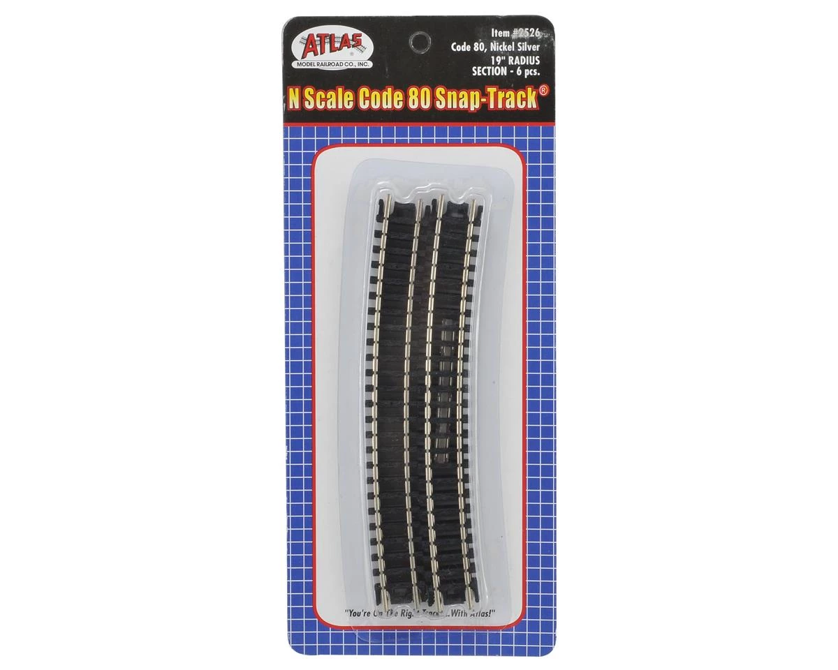 Atlas Railroad N-Gauge Code 80 Snap-Track 19" Radius Curve (6) 4 Atlas Railroad N-Gauge Code 80 Snap-Track 19" Radius Curve (6) - Image 2