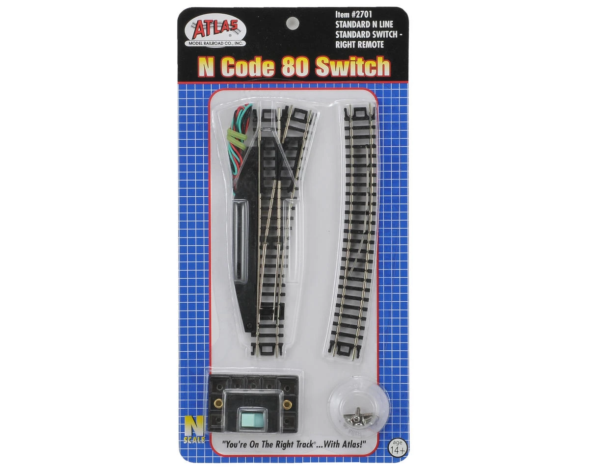 Atlas Railroad N-Gauge Code 80 Remote Right-Hand Switch 4 Atlas Railroad N-Gauge Code 80 Remote Right-Hand Switch - Image 2