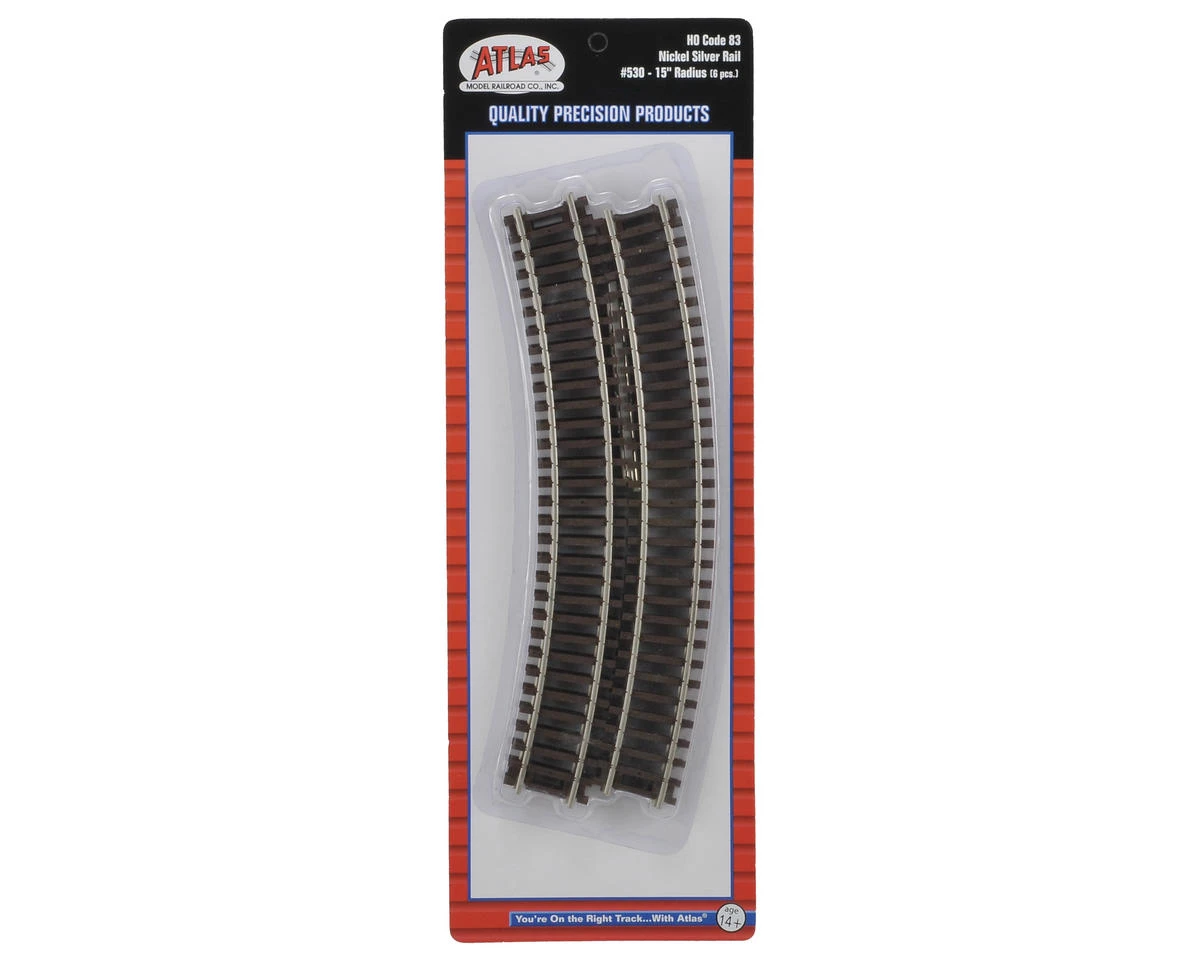 Atlas Railroad HO-Gauge Code 83 Snap-Track 15" Radius Curve (6) 4 Atlas Railroad HO-Gauge Code 83 Snap-Track 15" Radius Curve (6) - Image 2