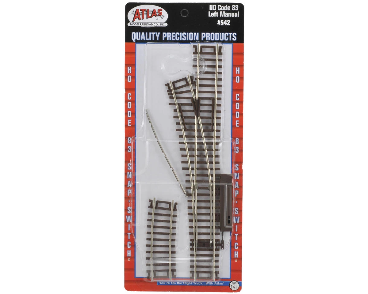 Atlas Railroad HO-Gauge Code 83 Snap-Track Manual Left-Hand Switch 4 Atlas Railroad HO-Gauge Code 83 Snap-Track Manual Left-Hand Switch - Image 2