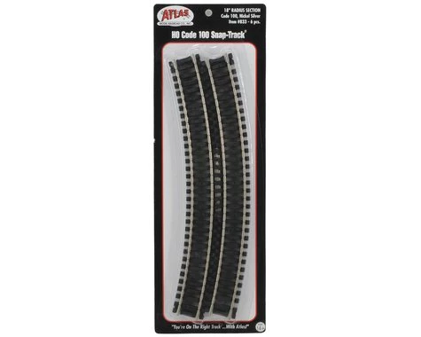 Atlas Railroad HO-Scale Code 100 18" Radius Curve Track (6) (Nickel Silver) 3 Atlas Railroad HO-Scale Code 100 18" Radius Curve Track (6) (Nickel Silver)