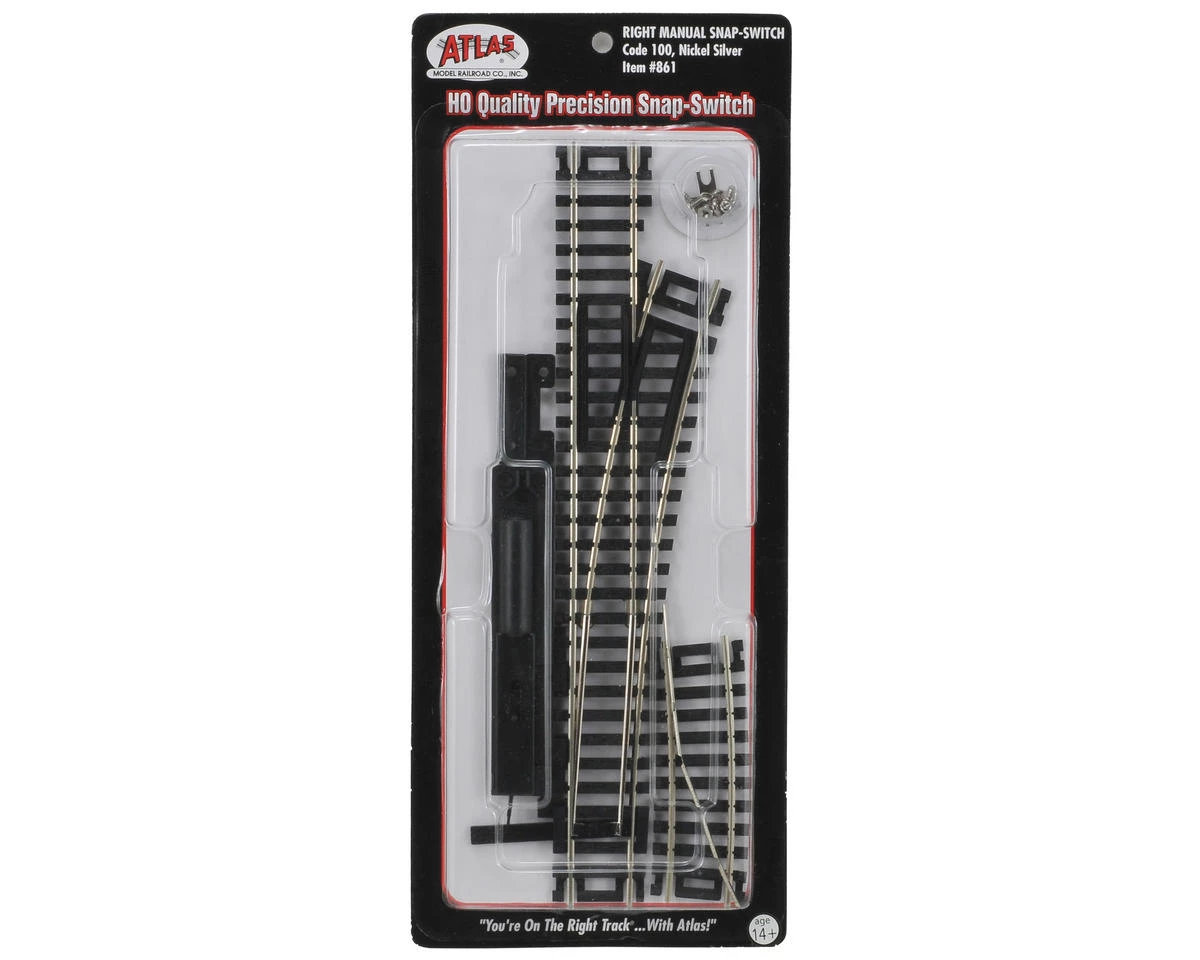 Atlas Railroad HO-Gauge Code 100 Snap-Track Manual Right-Hand Switch 4 Atlas Railroad HO-Gauge Code 100 Snap-Track Manual Right-Hand Switch - Image 2