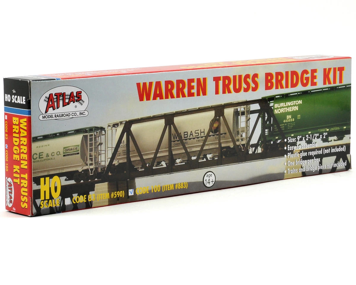 Atlas Railroad HO-Gauge Code 100 Snap-Track Warren Truss Bridge 4 Atlas Railroad HO-Gauge Code 100 Snap-Track Warren Truss Bridge - Image 2