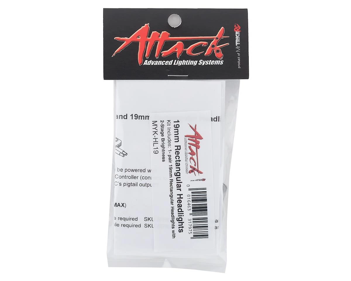 MyTrickRC Attack 19mm Rectangular Headlights (2) 4 MyTrickRC Attack 19mm Rectangular Headlights (2) - Image 2