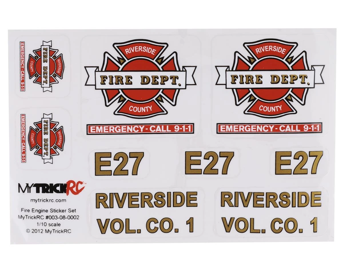 MyTrickRC Fire Truck Decal Set 3 MyTrickRC Fire Truck Decal Set